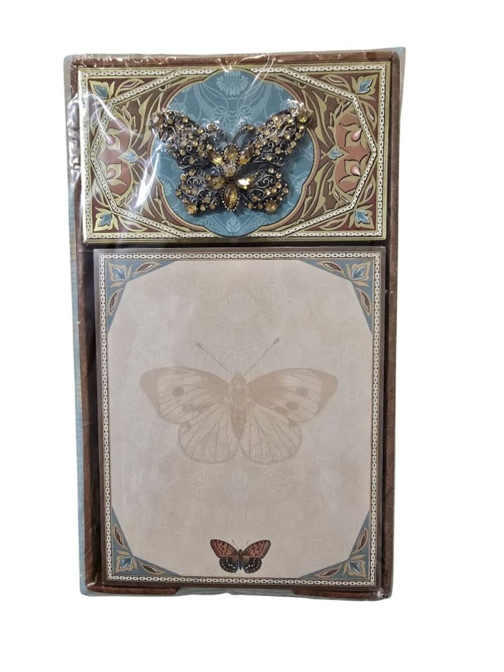 Butterfly-Themed Notepad With Decorative Jewel Embellished Cover By Punch Studio